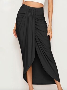 Women's High Waisted Draped Skirt Size Large